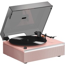 Hym Originals Lumi-S Pembe Dahili Bluetooth Hoparlörlü Retro Pikap Plakçalar