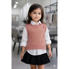 Mihrumay Kız Çocuk Yırtıklı Desenli Süveter