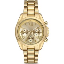 AyrStore Buğz Zarif ve Şık Özel Tasarım Roma Rakam Detaylı  Metal Bayan Kol Saati (Gold)