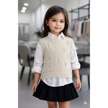 Mihrumay Kız Çocuk Yırtıklı Desenli Süveter