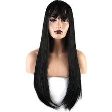 Kaia Life Düz Perçemli Uzun Fiber Sen Peruk / Siyah