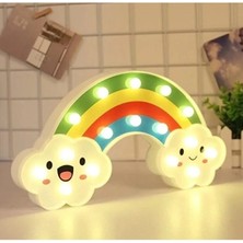 AyrStore Buğz Gülen Bulutlu Gökkuşağı LED Gece Lambası