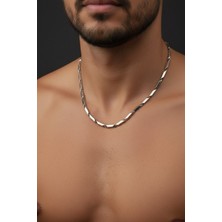Atalya Accessory Kararmaz Çelik Titanyum Melon Zincir Erkek Kolye Kararmaz Çelik Kolye Çelik Zincir Kolye