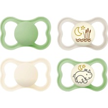 Mam Air Day & Night Pacifier Krem Mavi 4'lü Emzik 6-16 Ay