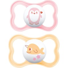 Mam Air Modern Emzik 16+ Ay – 2’li Paket (Kız Bebek, Hassas Ciltler Için, Bpa’sız) Streil Kutusunda