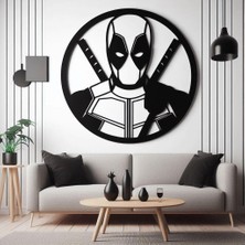 SS Cnc Sscnc Marvel Deadpool Lazer Kesim Dekoratif Duvar Tablosu (40X39 Cm)