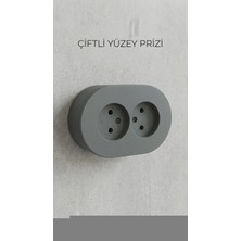 AyrStore Buğz Antrasit Ikili Sıva Üstü Topraklı Priz - Modern ve Dayanıklı Elektrik Çözümü
