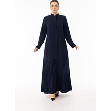 Zerenay Moda 5608 Alt Kısım Plise Detaylı Önü ve Kol Ucu Taş Detaylı Arabiyeli  Krep Ferace#26#