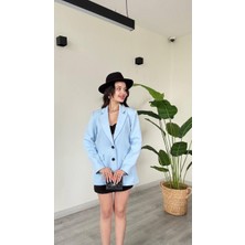 Butik Kadın Blazer Ceket Oversize Şık Ofis Ceketi