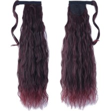 Kaia Life Bağlamalı Kabarık Dalgalı At Kuyruğu / Koyu Kızıl