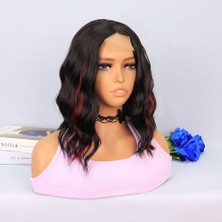 Kaia Life Siyah Kızıl Işıltılı Tül Peruk