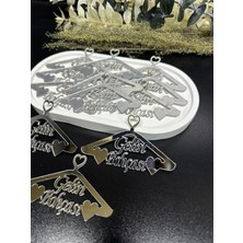 Gelin Bohçası 1 mm Gümüş Pleksi Askı Şeklinde ( 10 Adet ) Ölçü 8 x 5 cm