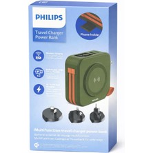 Philips Kablosuz Şarjlı Powerbank Seyahat Tipi Wireless Power Bank Telefon Standlı Taşınabilir Şarj Cihazı