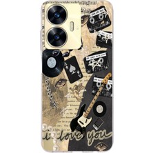 Mobilpad Realme C55 Uyumlu Baskılı Yumuşak Silikon Şeffaf Telefon Kılıfı