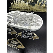 Damat Bohçası 1 mm Gümüş Pleksi Askı Şeklinde ( 10 Adet ) Ölçü 8 x 5 cm