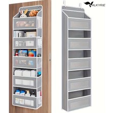 Valkyrie Kapı Arkası Organizer 5 Cepli Askılı Dolap Düzenleyici Çok Amaçlı Kapı Arkası Raf 20KG Taşıma Gri