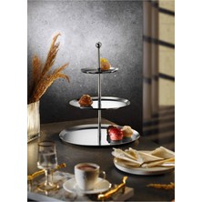 Morponi 3 Katlı Gümüş Lüks Sunumluk