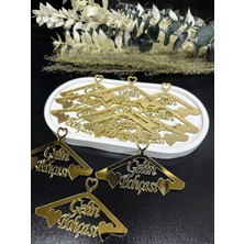 Gelin Bohçası Gold 1 mm Pleksi Askı Şeklinde ( 10 Adet ) Ölçü 8 x 5 cm