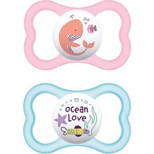 Mam Air Matte Emzik 6–16 Ay – 2’li Paket (Kız Bebek, Hassas Ciltler Için, Bpa’sız) Steril Kutusunda