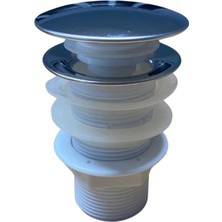 AyrStore Buğz Pop Up Krom Kaplama Bas Aç Lavabo Sifonu Gideri Ekstra Contalı