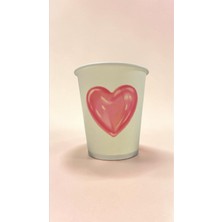 SBStrend Kalp-Sevgi Doğumgünü Parti Etkinlik Temalı Tek Kullanımlık 7 Oz 100 Adet Karton Bardak