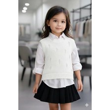 Mihrumay Kız Çocuk Yırtıklı Desenli Süveter