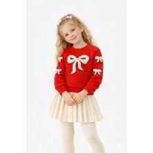 Mihrumay Kız Çocuk Fiyonklu Kazak & Etekli 2'li Takım