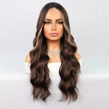 Kaia Life Koyu Kumral Balköpüğü Işıltılı Tül Peruk