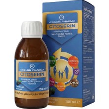 Axelon Pharma Citoserin Frambuaz Aromalı Şurup 150 ml ( Sitikolin &fosfatidilserin& Omega-3,epa,dha, B6,d Vitamini Içeren Takviye Edici Gıda)