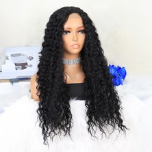 Kaia Life Afro Dalga Siyah Orta Boy Tül Peruk