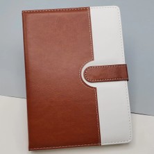 AyrStore Buğz Tarihsiz Ajanda Defter Kahverengi Beyaz Renk
