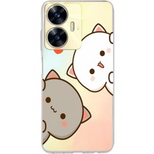 Mobilpad Realme C55 Uyumlu Baskılı Yumuşak Silikon Şeffaf Telefon Kılıfı