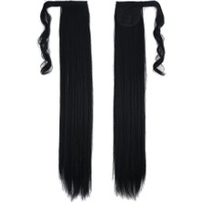 Kaia Life Bağlamalı Düz At Kuyruğu / Siyah