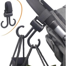 AyrStore Buğz 2 Kancalı Askı Bebek Arabasına Uyumlu Cırtlı  Eşya Taşıma Aparatı 360 Derece Dönebil