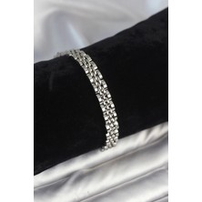 Bazarhane 316L Çelik 7 mm Kalınlıkta Gümüş Renkli Erkek Bileklik