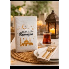 MGZ 2'li Ramazan Iftar Sofrası Peçete Hoşgeldin Ramazan Peçete 8X17 cm