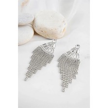 Euromoda Abiye Küpe Baget Zirkonium Taşlı Parlak Stras Taşlı Özel Tasarımlı Abiye Küpe