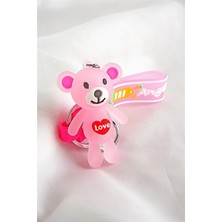 Euromoda Ayı Tasarımlı Pembe Renkli Klipsli ve Anahtarlıklı Aksesuar