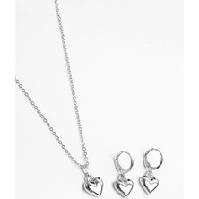 Euromoda Kalp Tasarımlı Kolye Küpe Takım Seti