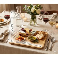 Mutfakçım Doğal Ahşap Peynir ve Sunum Tabağı Kare 25X25 cm