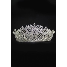 Euromoda Zirkon Taşlı Gümüş Kaplamalı Gelinlik Tacı