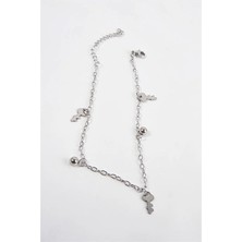 Euromoda Çelik Anahtar Boncuklu Figürlü Çelik Halhal Ayak Aksesuarı