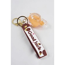 Euromoda Ayı Tasarımlı Sıvı Anahtarlık Glitter Klipsli Tutmalı Anahtarlık Aksesuar