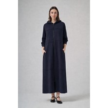 Nurcan Çetin 26905 Yatay Kalın Biye Detaylı Kapşonlu Ferace