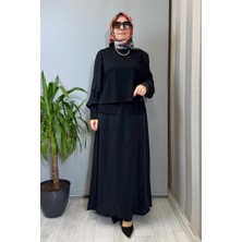 Miss Dalida Balon Cupro Kollu Triko Takım Siyah T26Y-6034 (T26Y-2018)