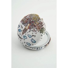 Euromoda Istanbul Galata Kulesi Tarihi Mekanlar Tasarımlı Küçük Cep Makyaj Aynası