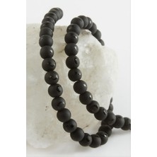 Zero Land Drnds Ay Yıldız Desenli Onix Taşı 8 mm  - Siyah