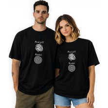 Kidilia Mindful Görselli Unisex Bisiklet Yaka Tasarım Tshirt - Beden: Srenk: Siyah