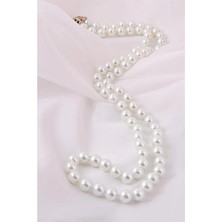 Euromoda Beyaz Inci Taşlı Incili Kolye