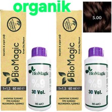 5.00 Açık Kahve BioMagic Organik İçerikli Amonyaksız Kalıcı Saç Boyası (2 Boya+ 2 Oksidan)